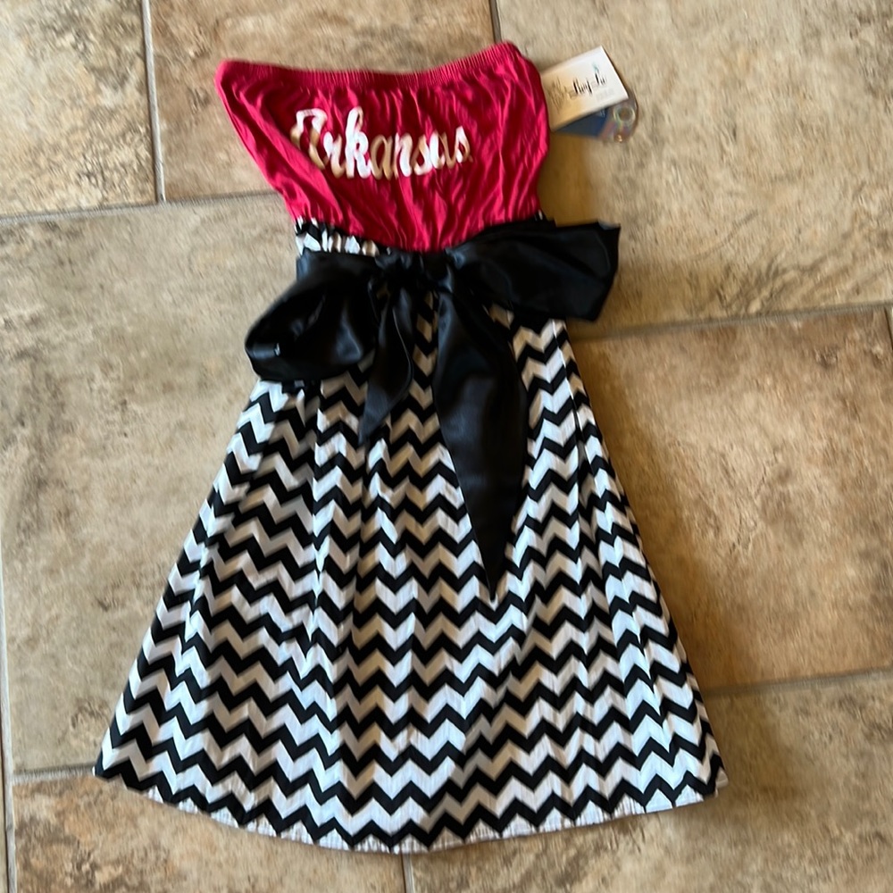 Arkansas Razorback strapless dress